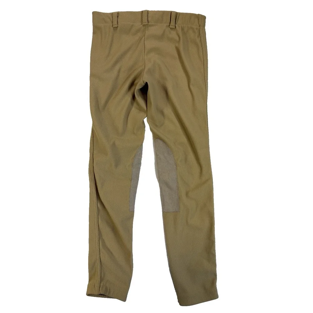 Devon Aire X-Wear Kids Lg Beige Fitted Equestrian Ribbed Breeches Pants Riding